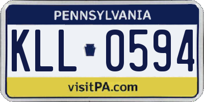 PA license plate KLL0594