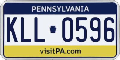 PA license plate KLL0596