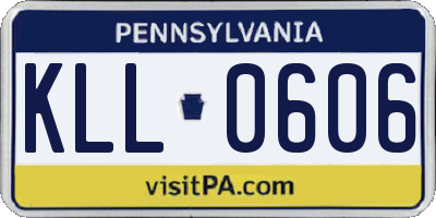 PA license plate KLL0606