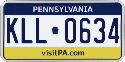 PA license plate KLL0634