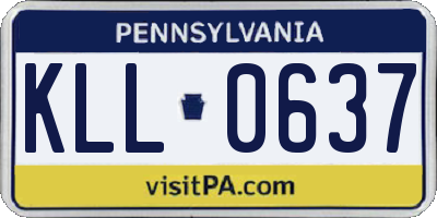 PA license plate KLL0637