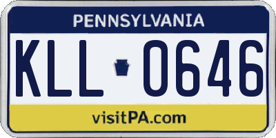 PA license plate KLL0646