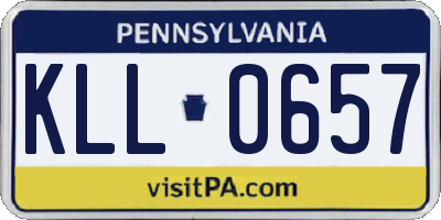 PA license plate KLL0657