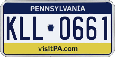 PA license plate KLL0661