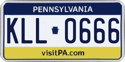 PA license plate KLL0666