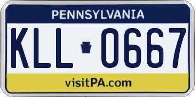 PA license plate KLL0667