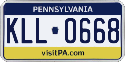 PA license plate KLL0668