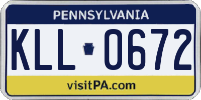 PA license plate KLL0672