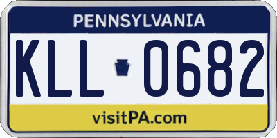 PA license plate KLL0682