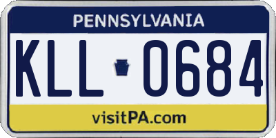 PA license plate KLL0684