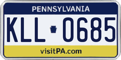 PA license plate KLL0685