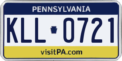 PA license plate KLL0721