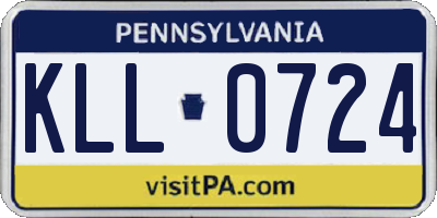 PA license plate KLL0724