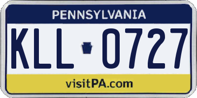 PA license plate KLL0727
