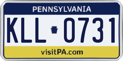 PA license plate KLL0731
