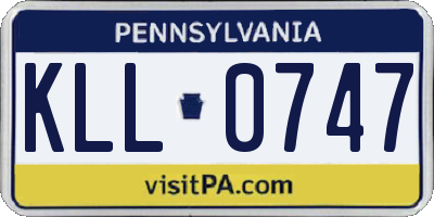 PA license plate KLL0747