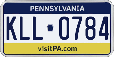 PA license plate KLL0784