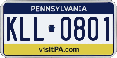 PA license plate KLL0801