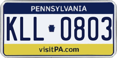 PA license plate KLL0803
