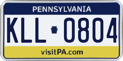 PA license plate KLL0804