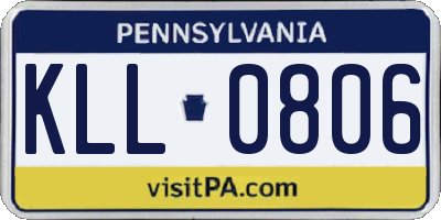 PA license plate KLL0806