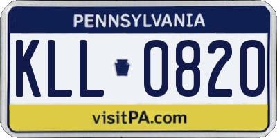 PA license plate KLL0820