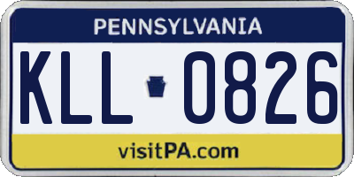 PA license plate KLL0826
