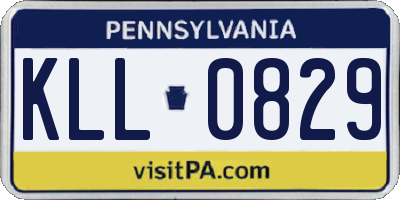 PA license plate KLL0829