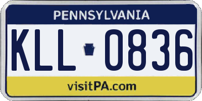 PA license plate KLL0836