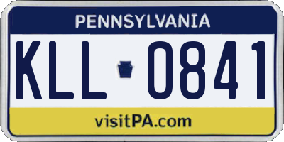 PA license plate KLL0841