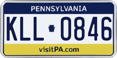 PA license plate KLL0846