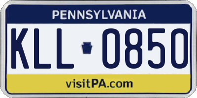 PA license plate KLL0850