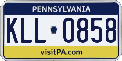 PA license plate KLL0858