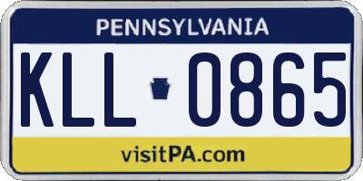 PA license plate KLL0865