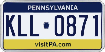 PA license plate KLL0871