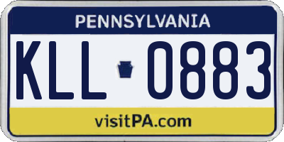 PA license plate KLL0883