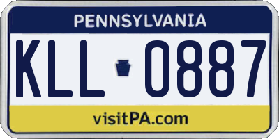 PA license plate KLL0887