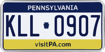 PA license plate KLL0907