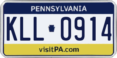 PA license plate KLL0914