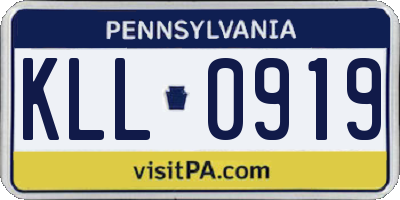 PA license plate KLL0919