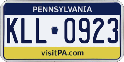 PA license plate KLL0923