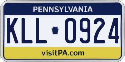 PA license plate KLL0924