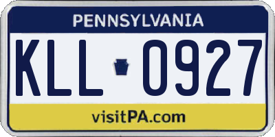 PA license plate KLL0927