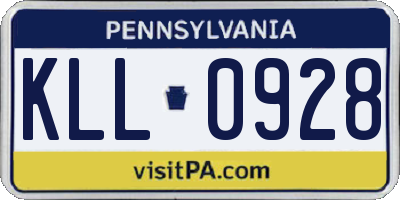 PA license plate KLL0928