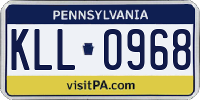 PA license plate KLL0968