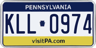 PA license plate KLL0974