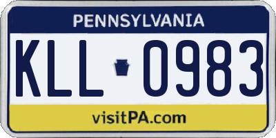 PA license plate KLL0983