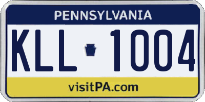 PA license plate KLL1004