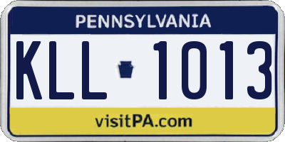 PA license plate KLL1013