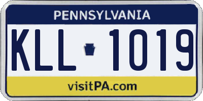 PA license plate KLL1019